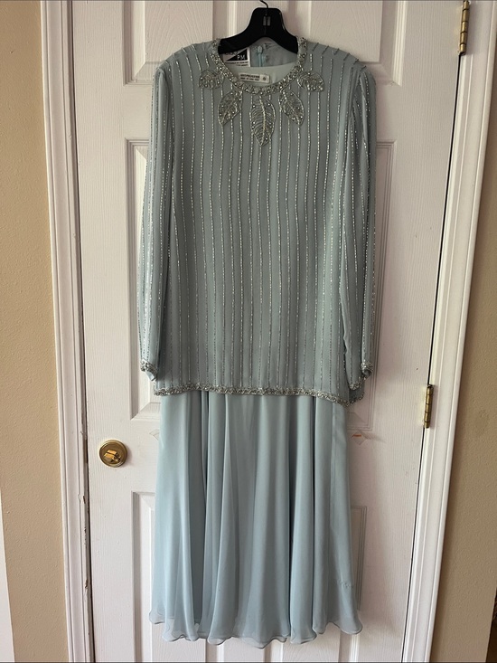 Ciao PM Dresses & Skirts - Vintage Light Blue Beaded Maxi Dress with Embellished Yoke